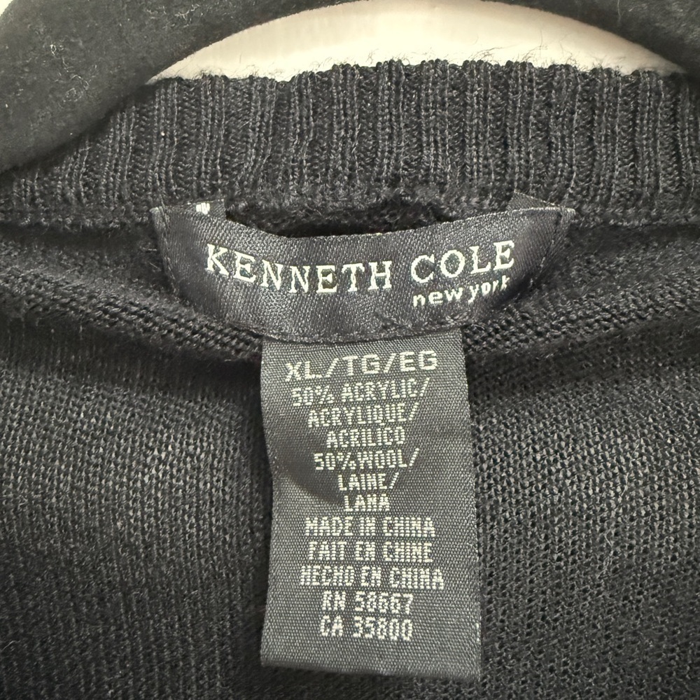 Kenneth Cole Black and Red Geometric Sweater - Picture 4 of 4
